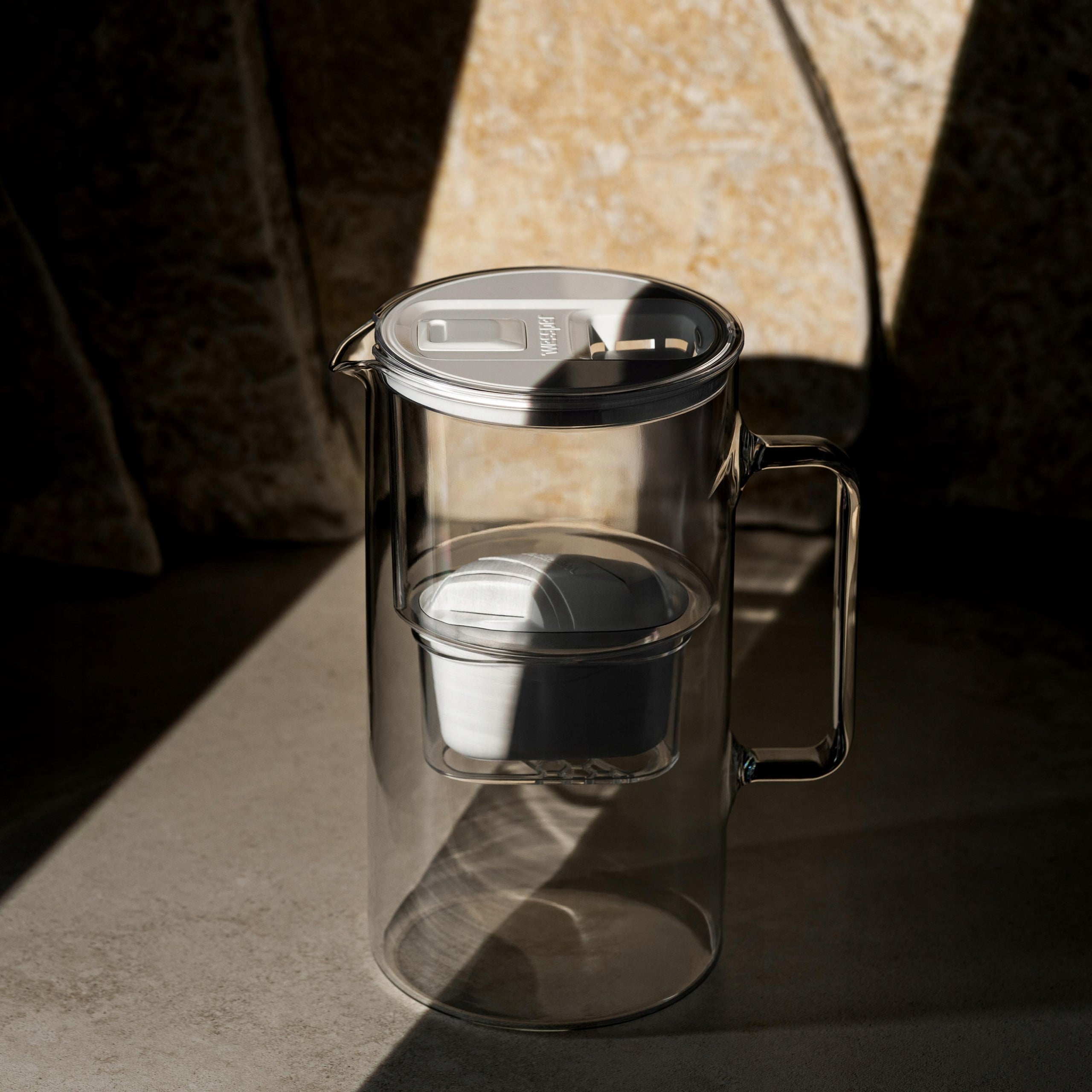 Glass filter jug Wessper D2 BOROSILICATE FF 3l white + 12x filter Packaging status original