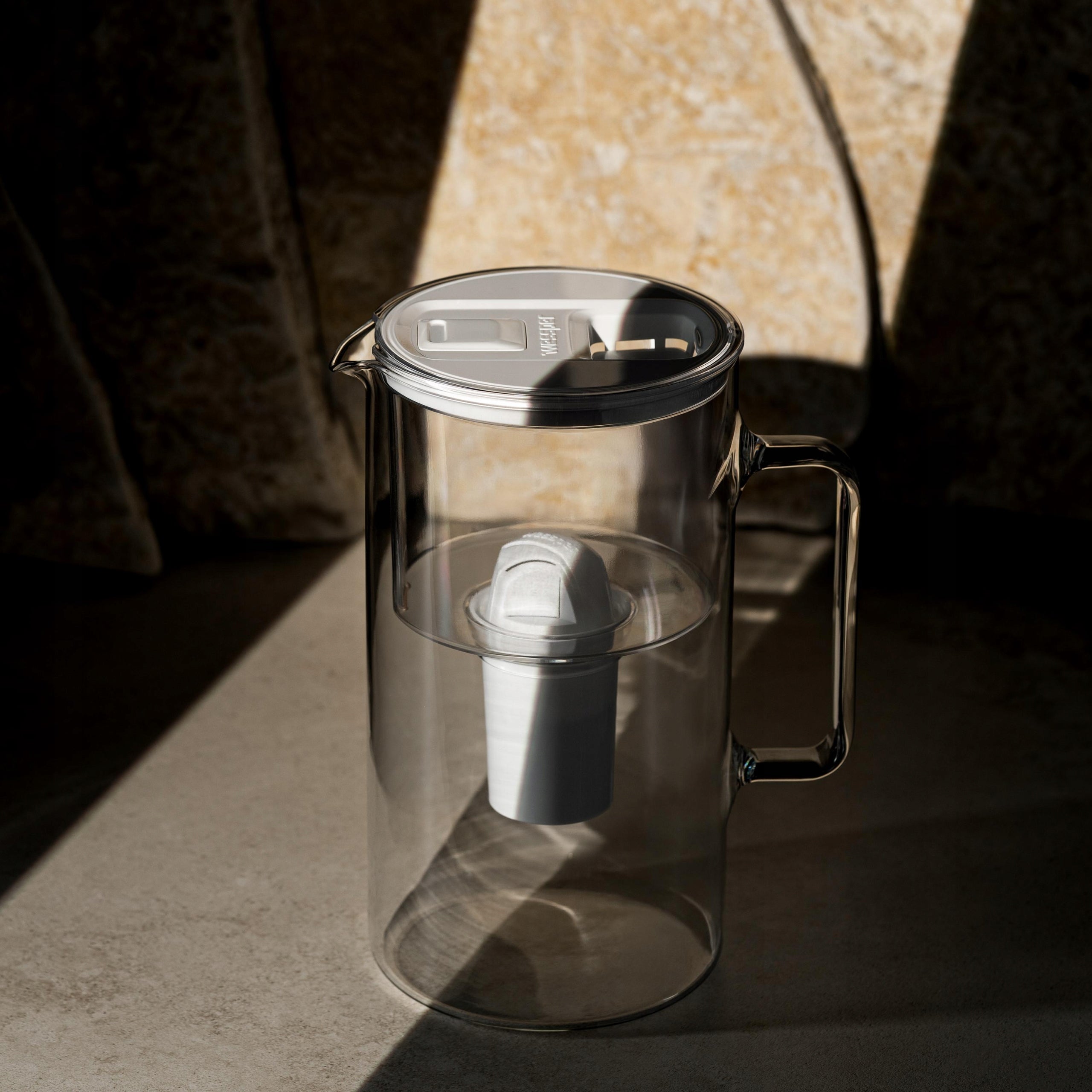 Glass filter jug Wessper D2 BOROSILICATE LED 3l + 3x water filter Packaging status original