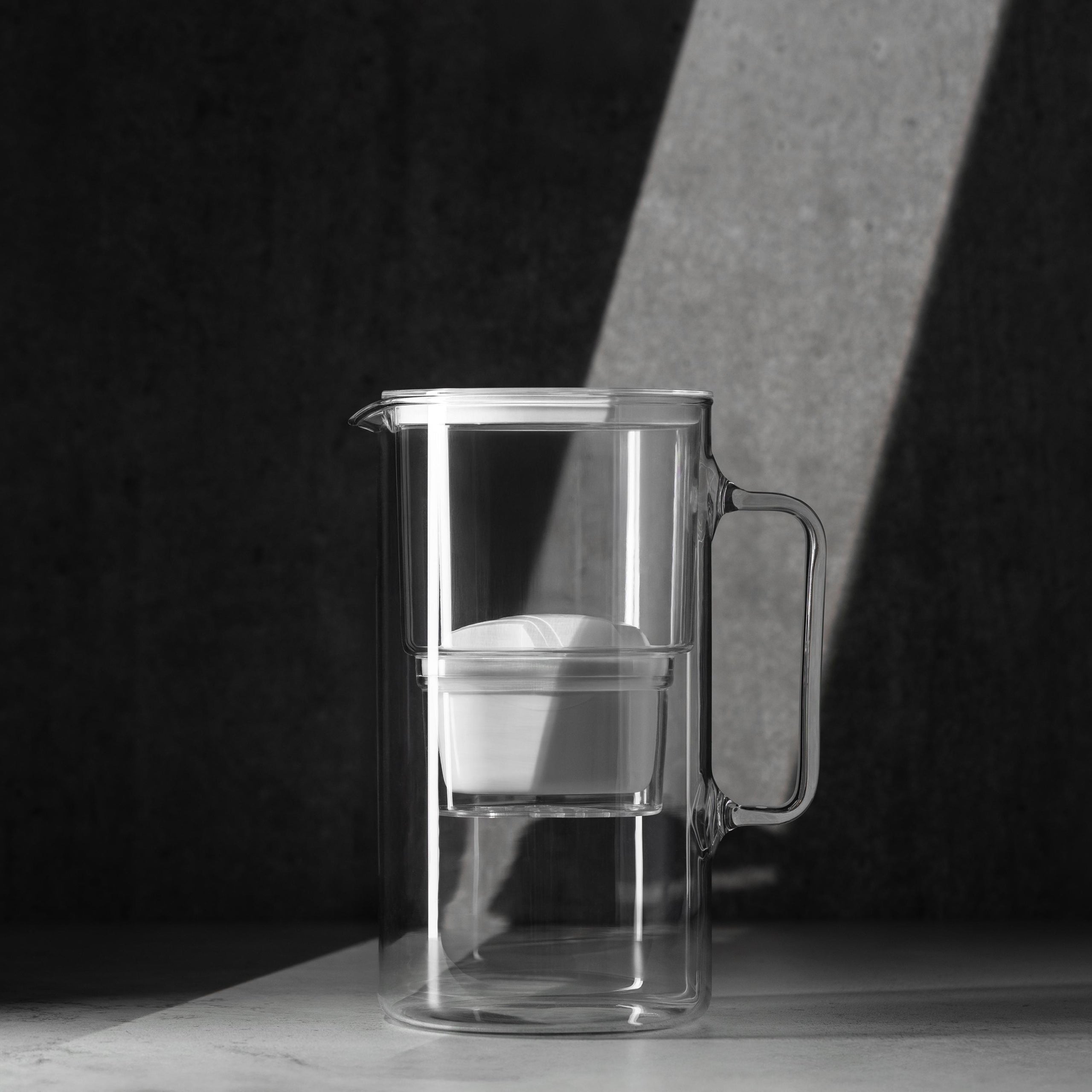 Glass filter jug Wessper D2 Borosilicate 3l white + 2x filter Packaging status original