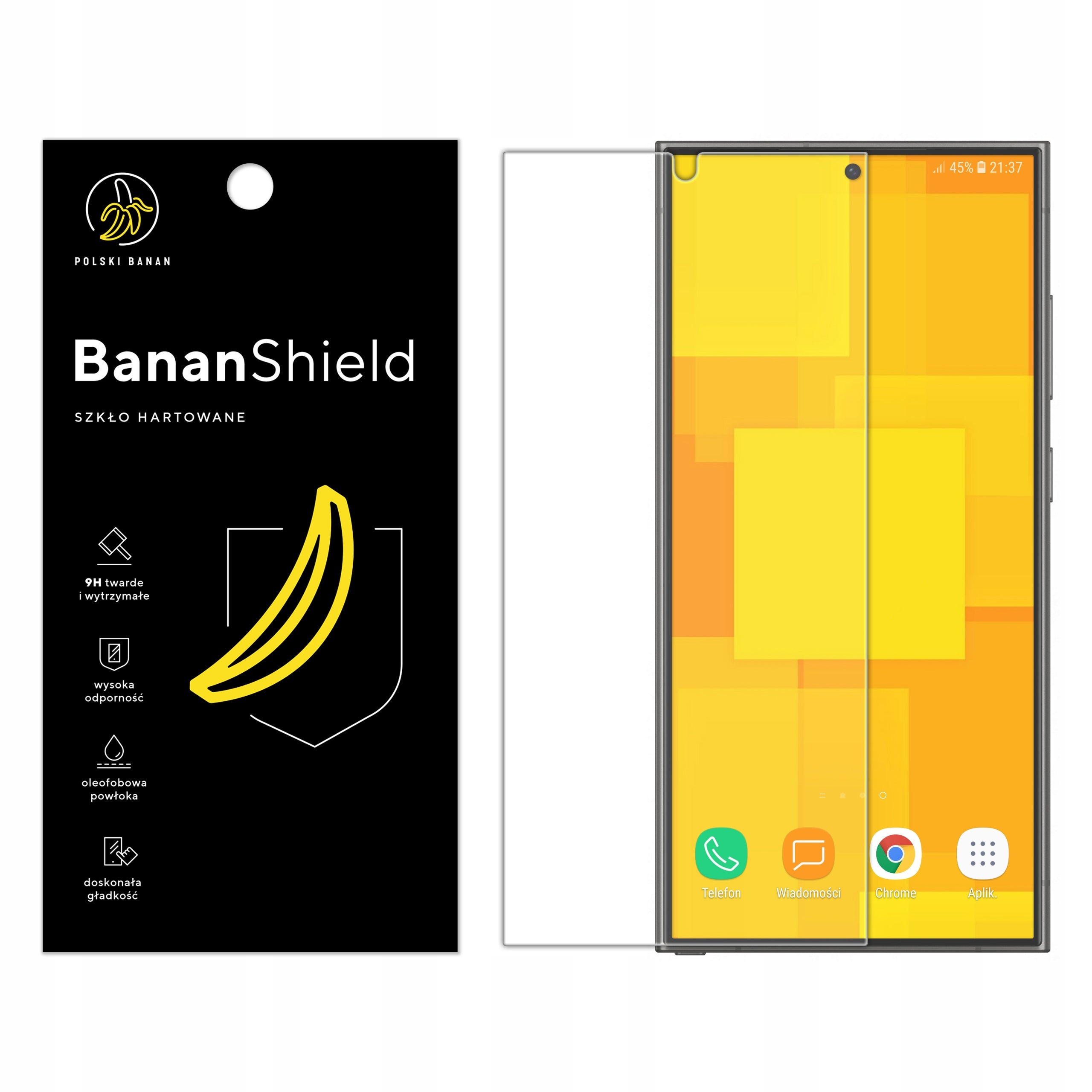 Glass for Samsung S24 Ultra Tempered 9H, Fast Protective BananShield Packaging status original