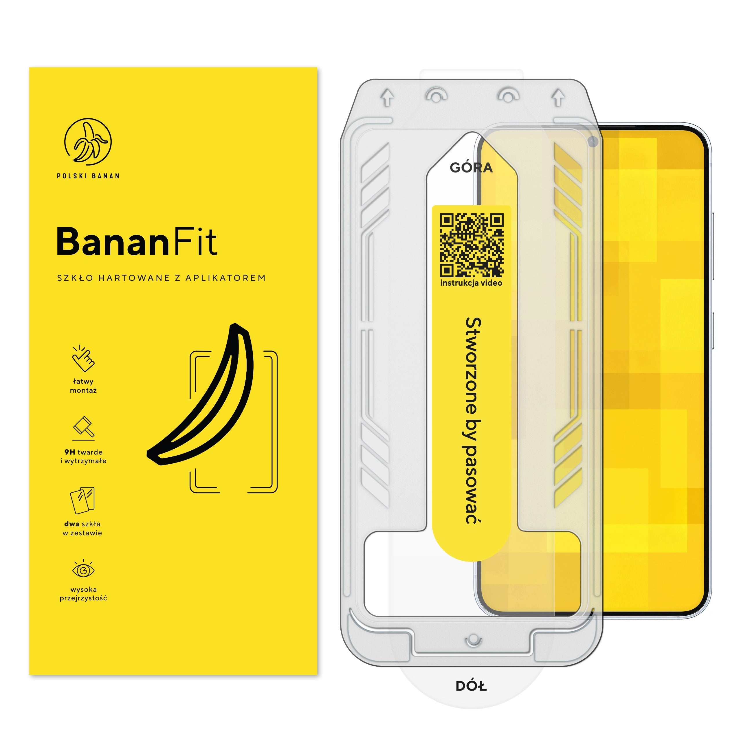Glass for Samsung S25 with applicator, tempered 9H fast BananFit Manufacturer code szkiełko ochronne szybka szyba PB-BA-4614