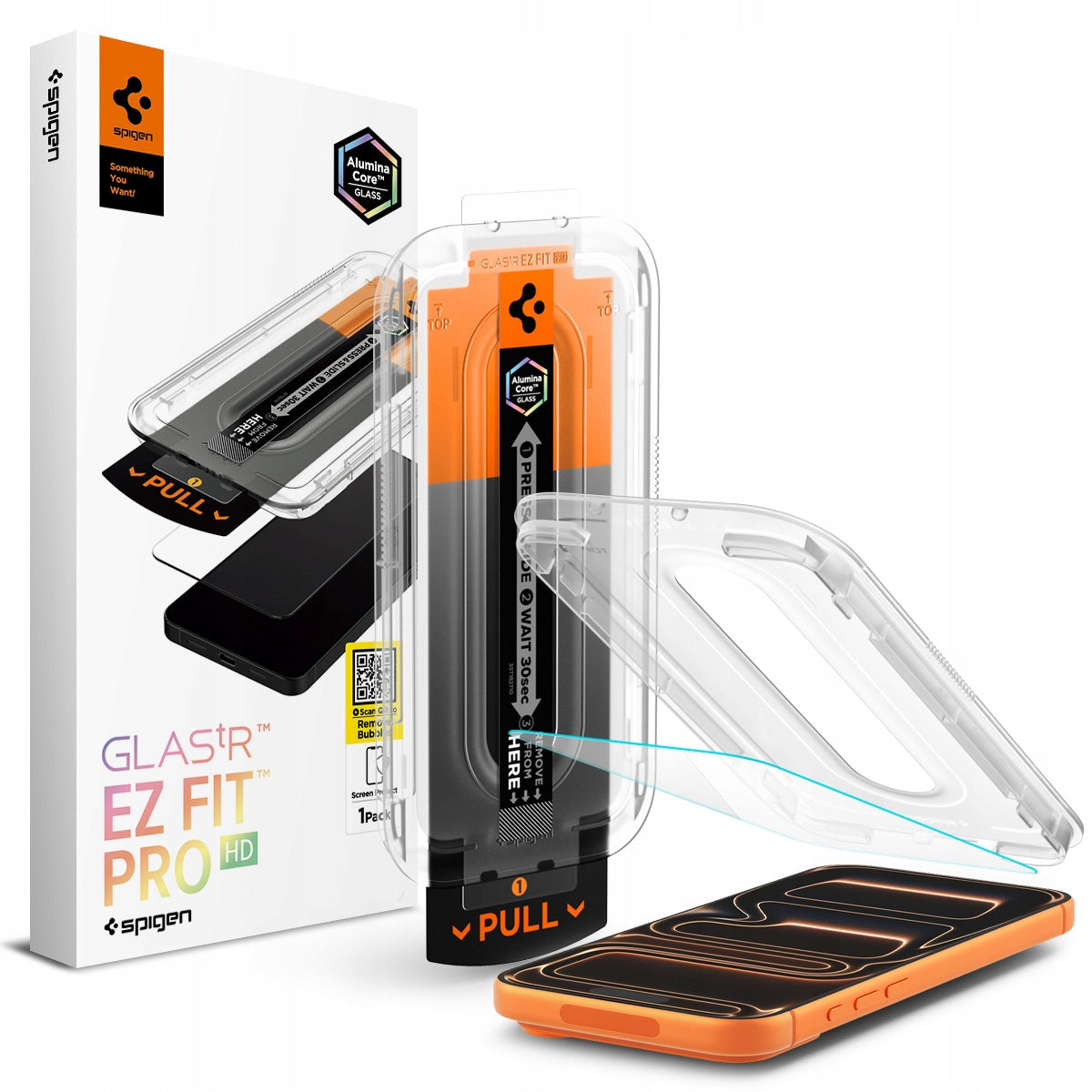 Glass for iPhone 17 Pro / 17 / 16 Pro, Spigen EZ Fit Pro (AC), with applicator