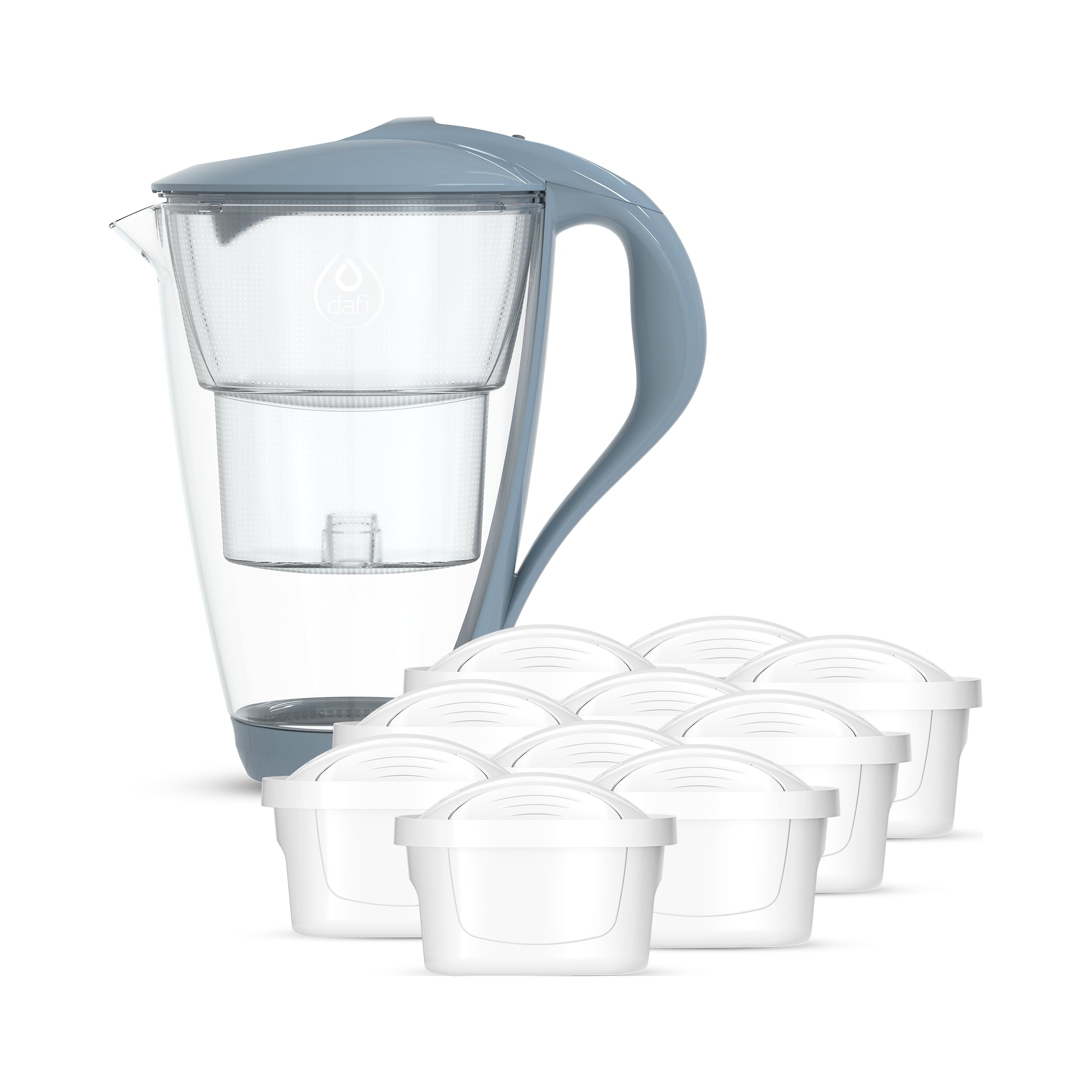 Glass jug Dafi Crystal LED steel 10x Unimax