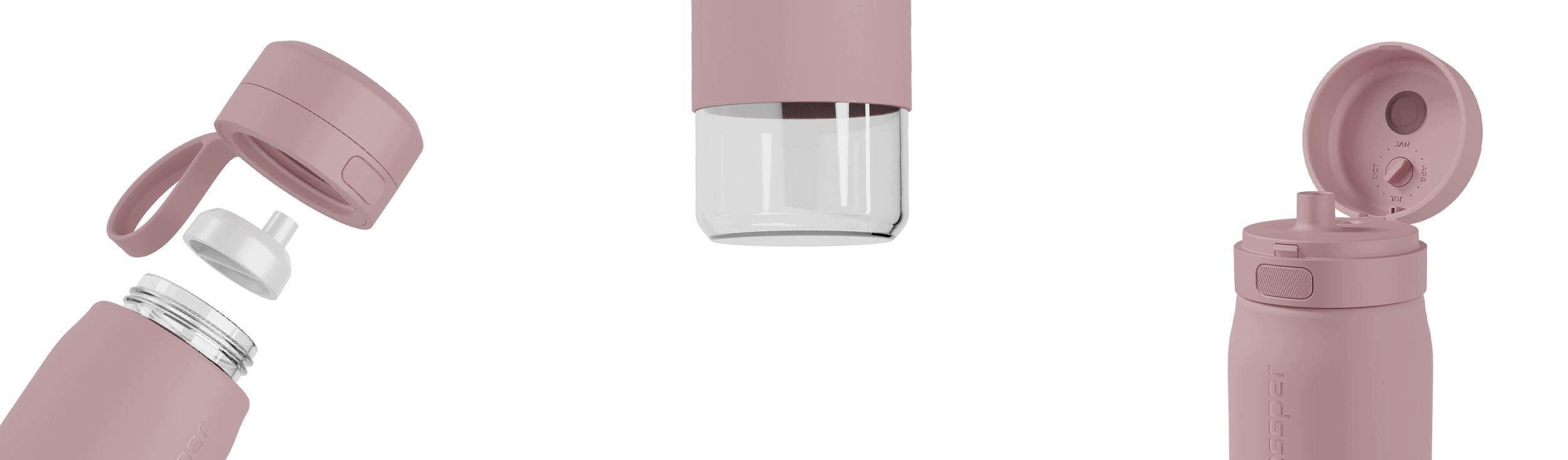 Glass water bottle with filter 500ml Wessper B2 Actitex + 3x filter Manufacturer code WES270-500-PK_2_WES454