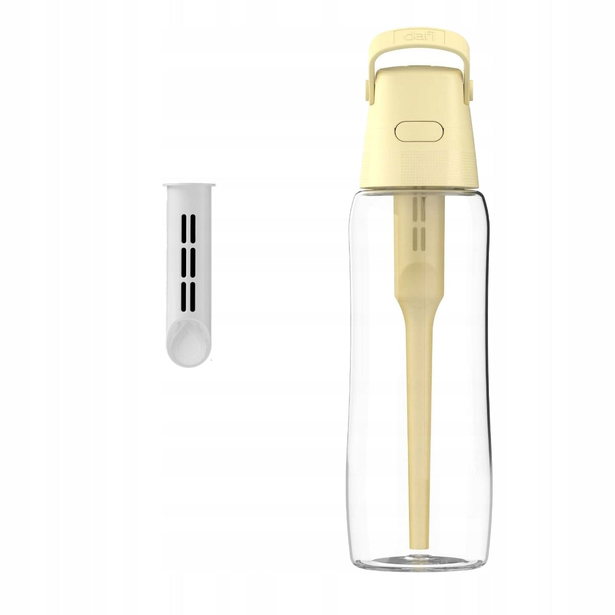 Glass water filter bottle DAFI SOLID GLASS 0,6 yellow butter Packaging status original