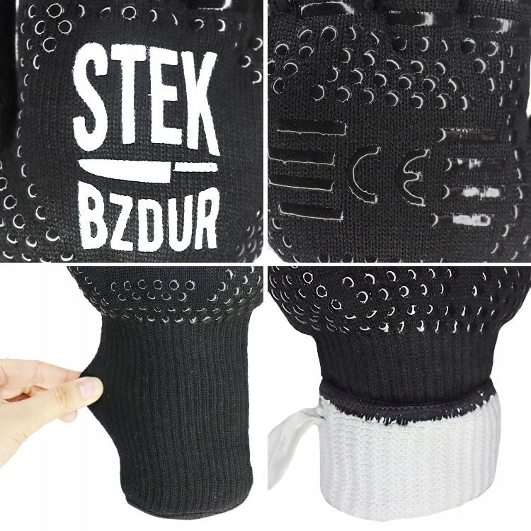Glove for Grill Fire Pits Kitchen Heat Resistant Protective < 800°C Additional features long (beyond the wrist) cuff