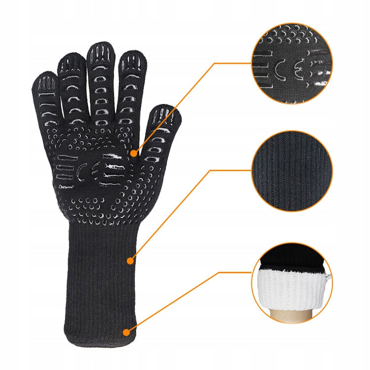 Glove for Grill Fire Pits Kitchen Heat Resistant Protective < 800°C Product weight with unit packaging 0.136 kg