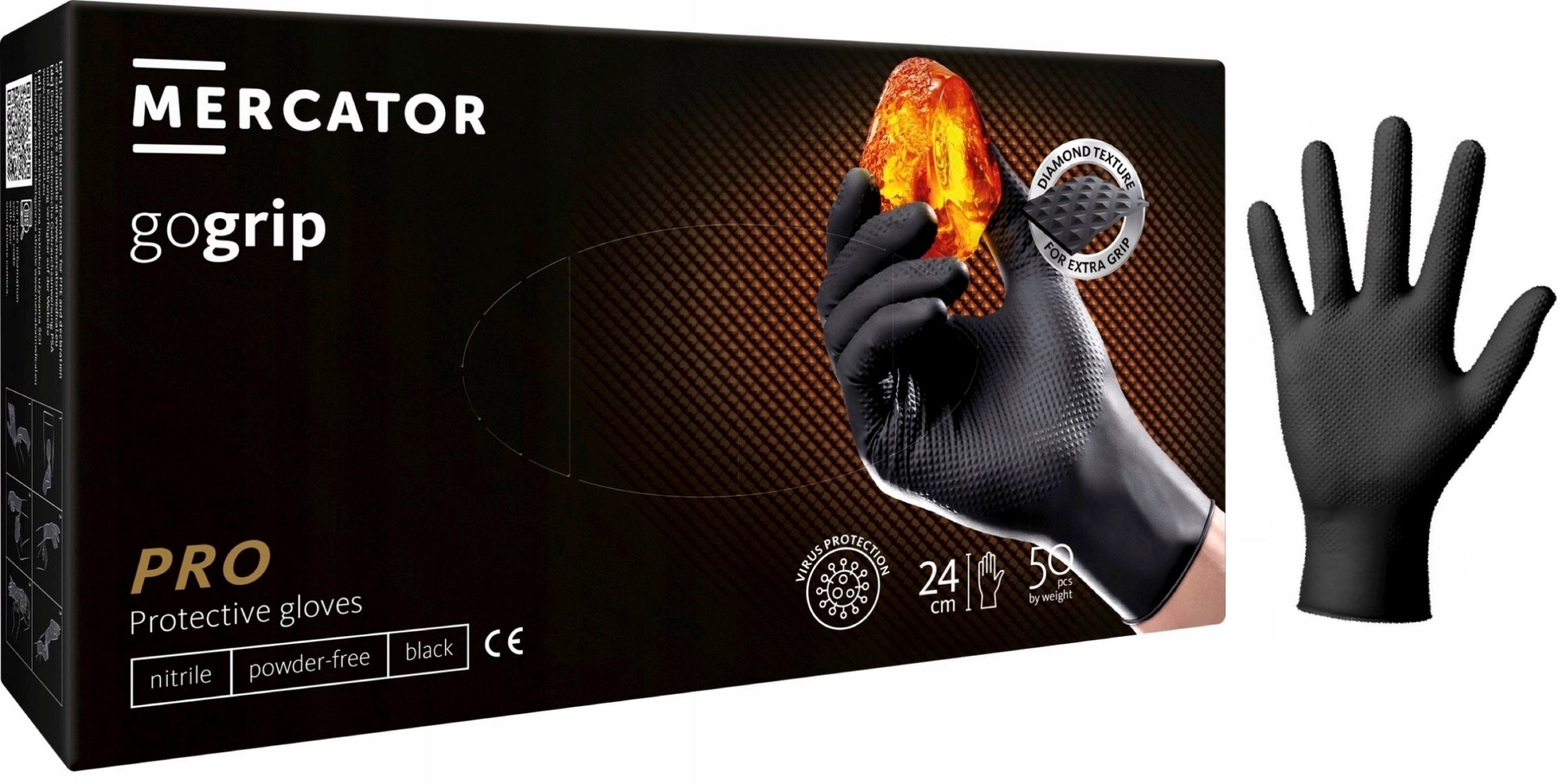 Gloves gloves NITRILE very strong GO GRIP EXTRA porous 50 pcs Q Medical device no