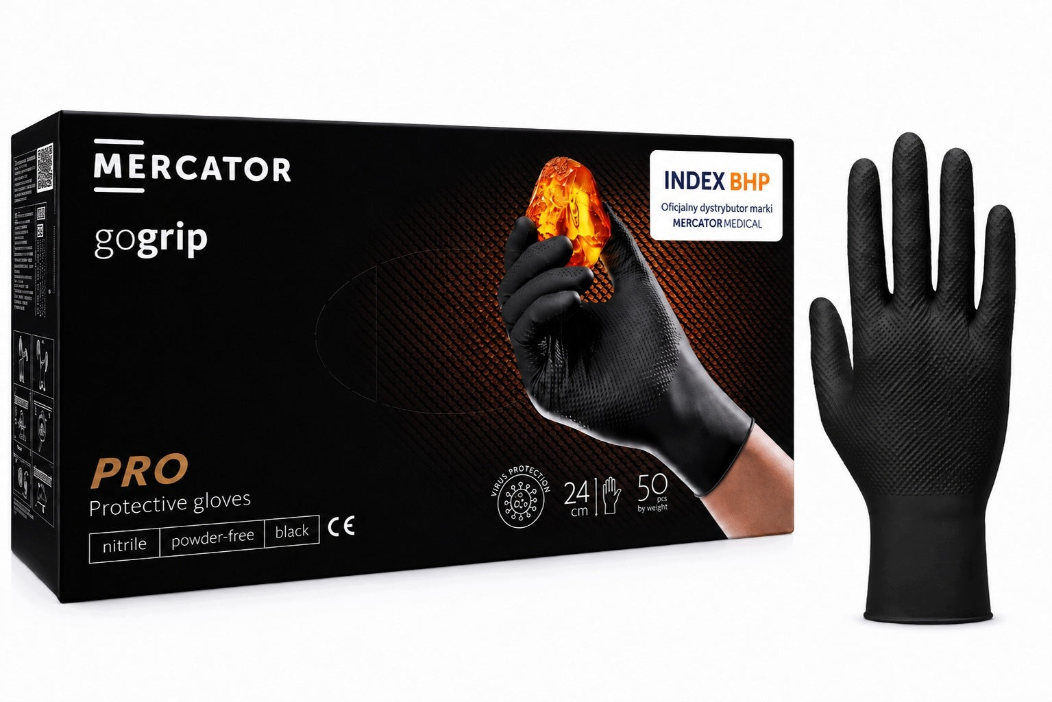 Gloves gloves NITRILE very strong GO GRIP EXTRA porous 50 pcs Q