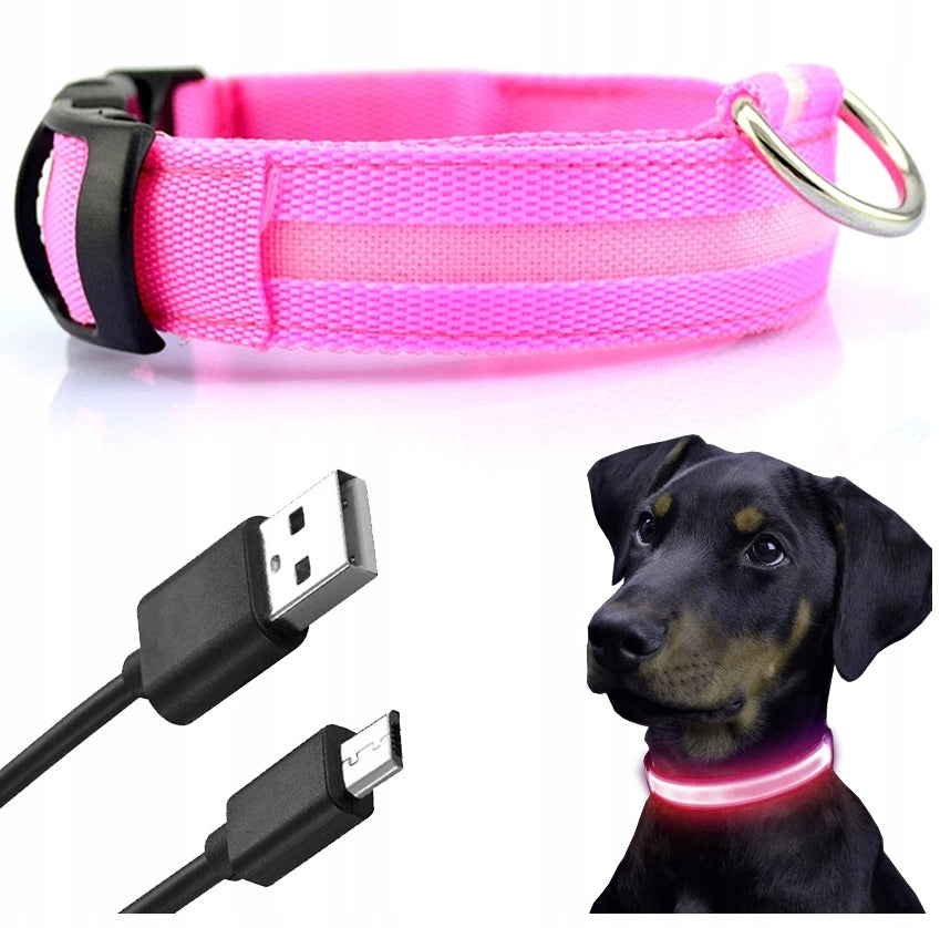 Glowing Battery Operated LED Dog-Cat Collar L- BLUE GLOWING Packaging status original