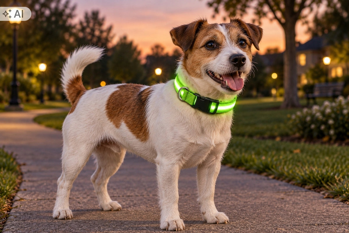 Glowing LED Dog Collar Size S Packaging status original
