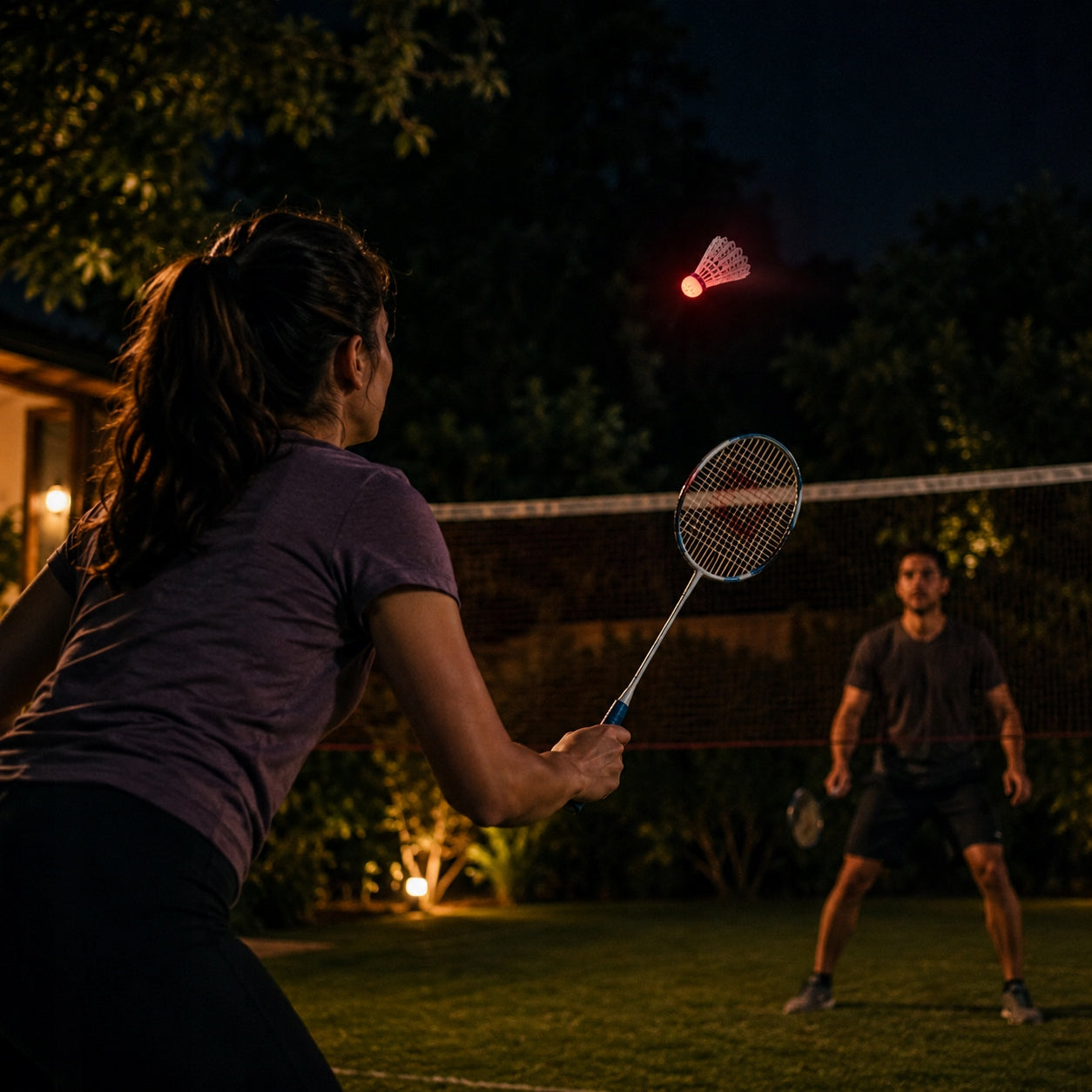 Glowing shuttlecocks for badminton nylon white 3 pcs set for summer game Brand Gazelo