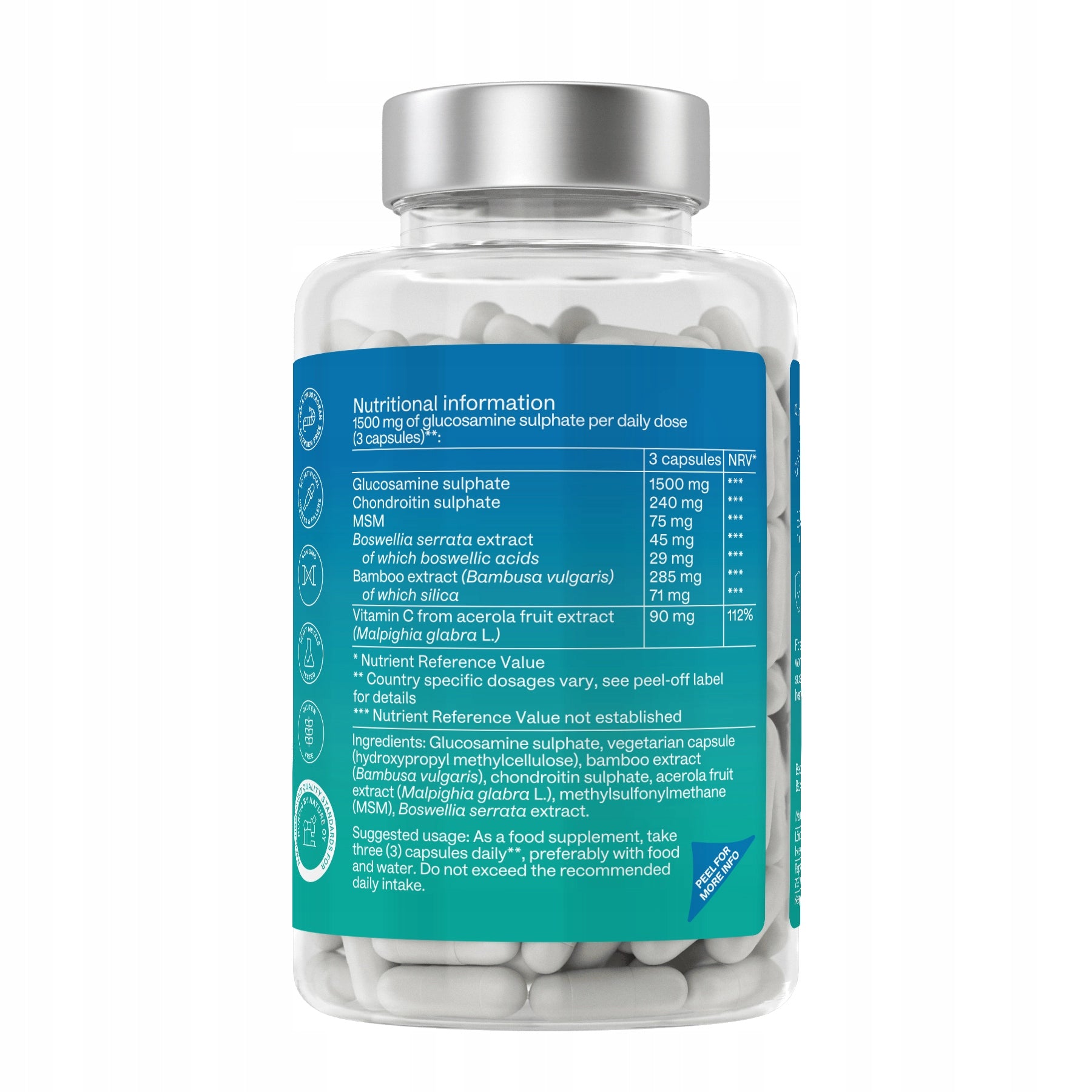 Glucosamine Chondroitin MSM Boswellia for joints Bones 180 kaps | Aavalabs Packaging status original
