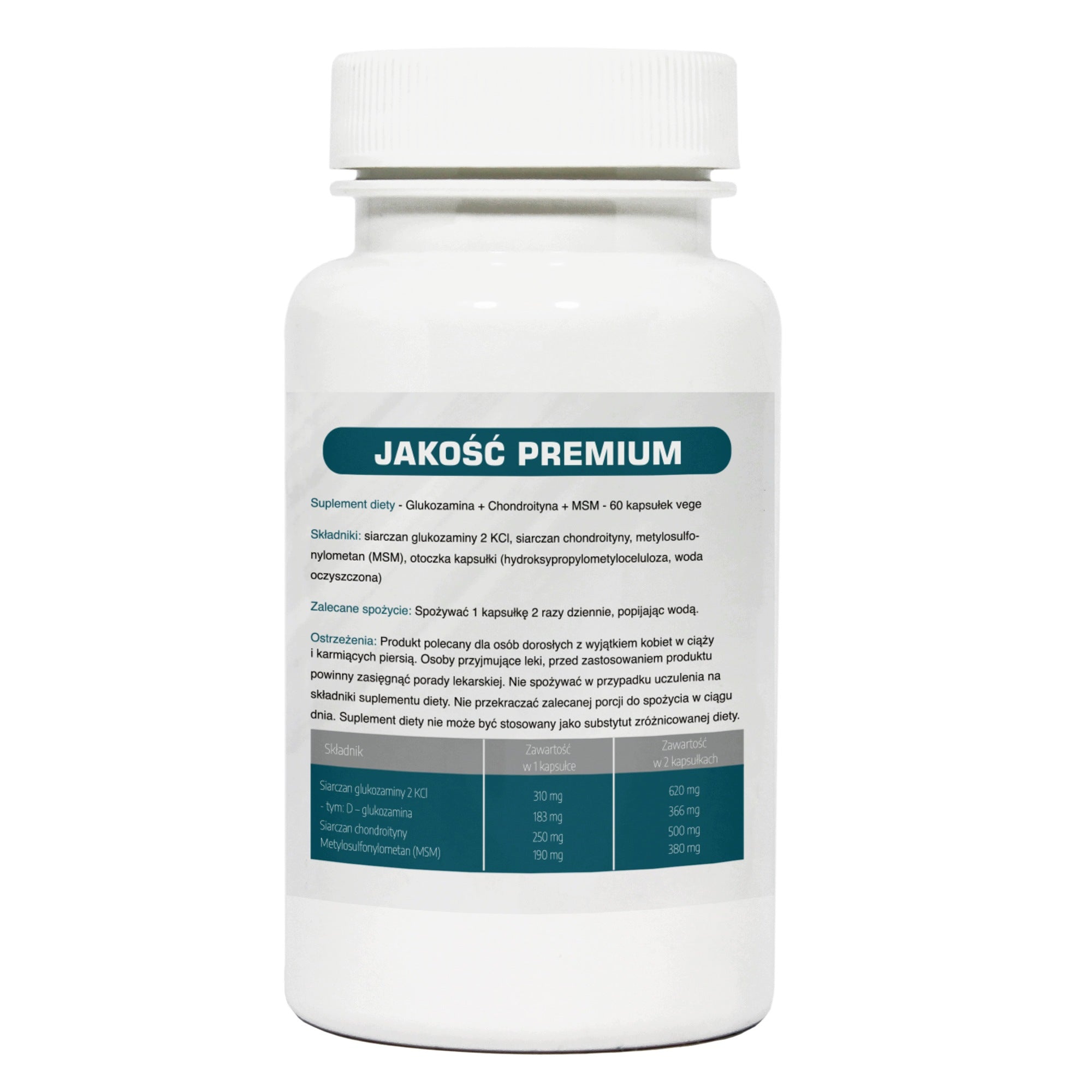 Glucosamine + Chondroitin + MSM - JOINTS and BONES - 60 capsules vege Brand MedFuture