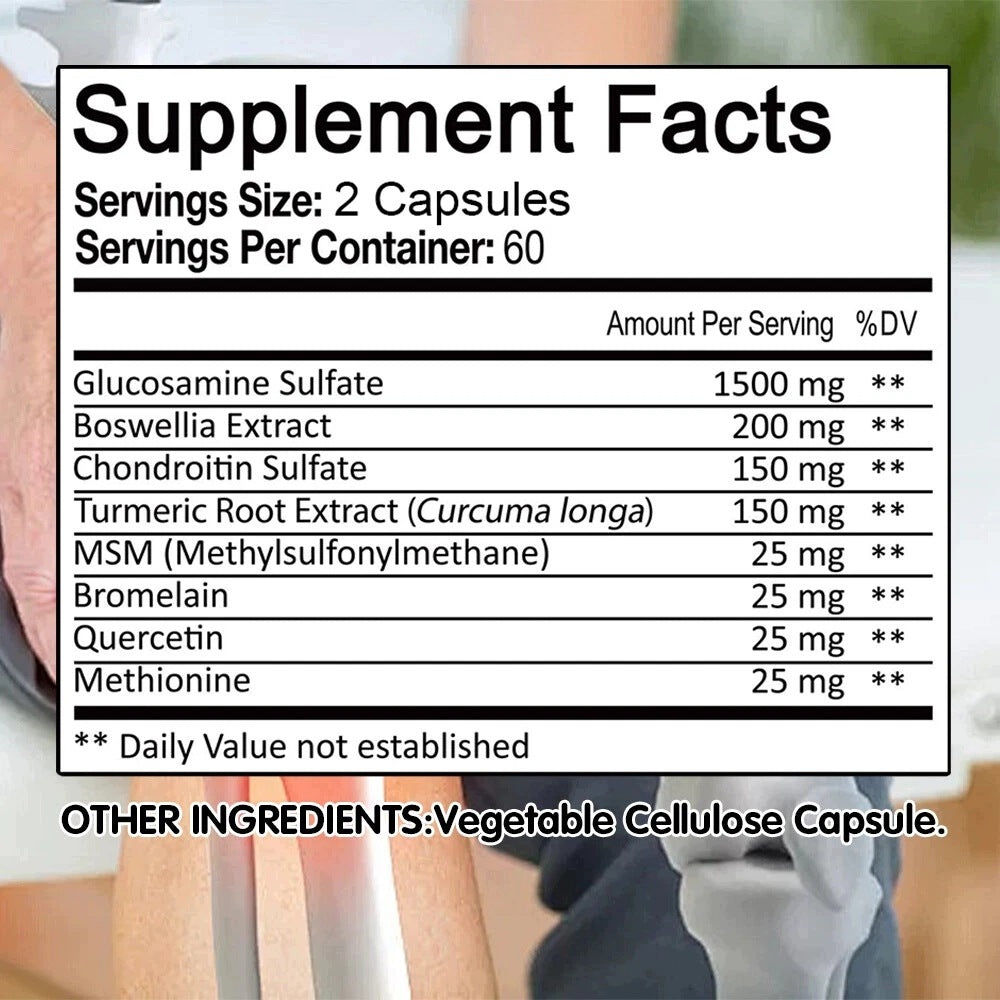 Glucosamine, Chondroitin and MSM capsules with turmeric, support healthy bones Expiration date at least 1 year from the date of purchase