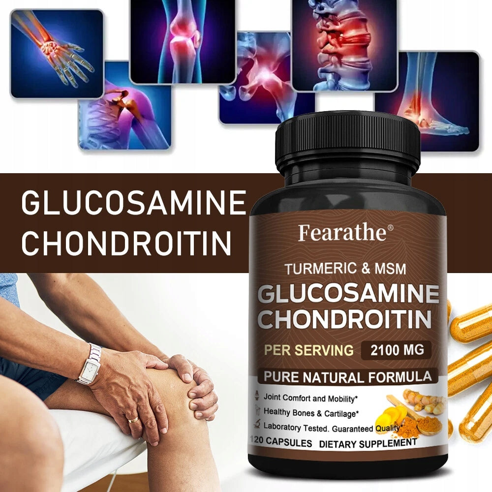 Glucosamine, Chondroitin and MSM capsules with turmeric, support healthy bones Packaging status original