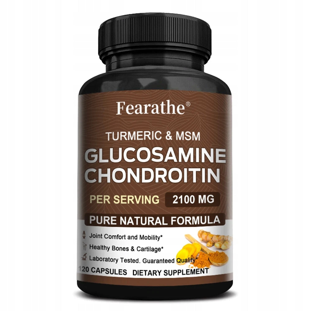 Glucosamine, Chondroitin and MSM capsules with turmeric, support healthy bones