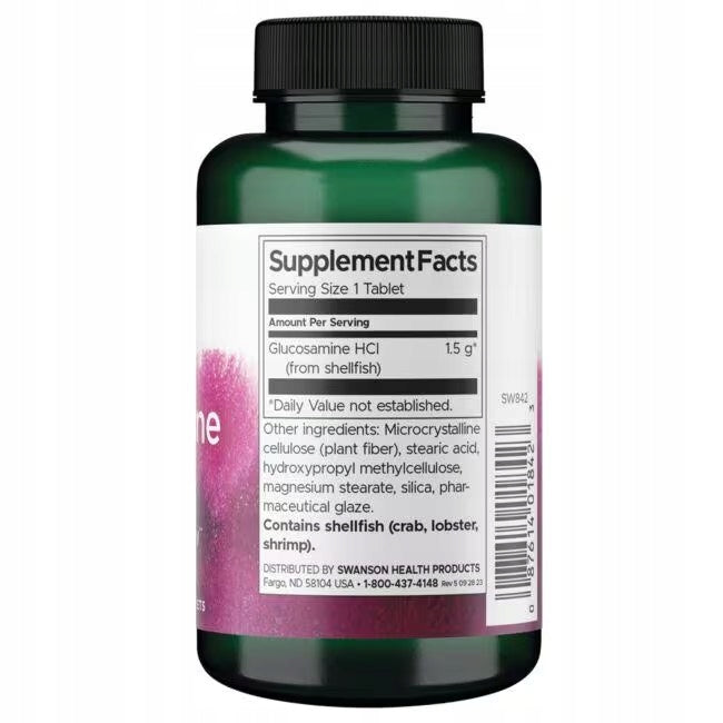 Glucosamine HCI 1500 mg 100 tablets JOINTS SWANSON Packaging status original