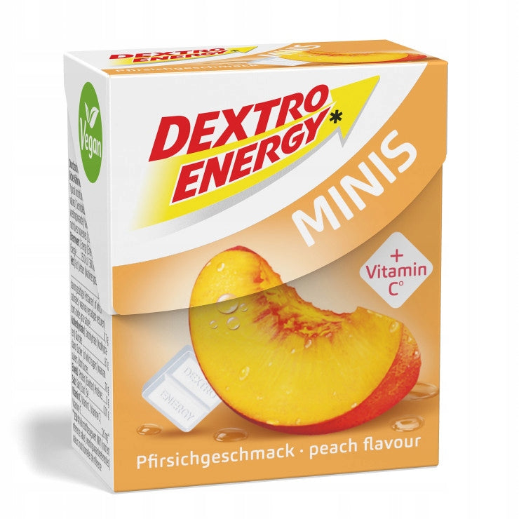 Glucose DEXTRO ENERGY Minis Dextrose Tablets Cubes Flavour Peach Brand Dextro Energy