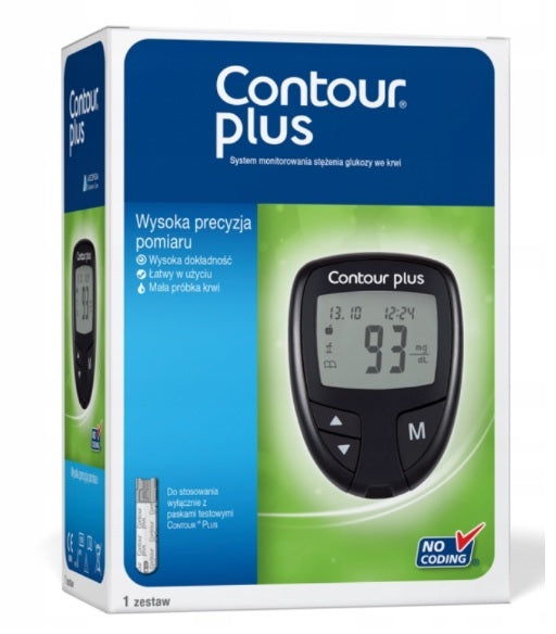 Glucose Meter Contour PLUS NEW SET lancets, lancets, warranty PL Packaging status original