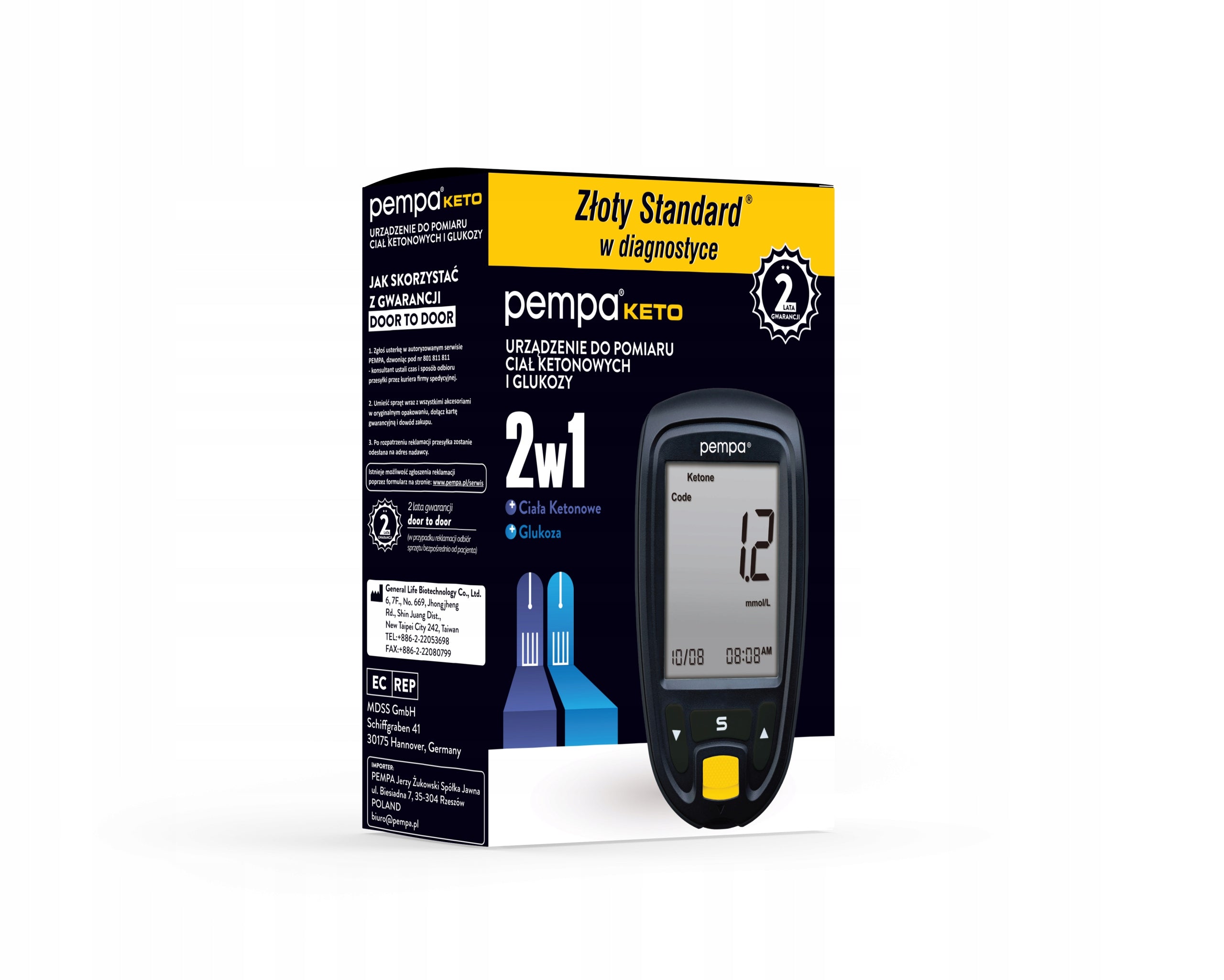 Glucose Meter and Ketone Analyzer PEMPA KETO 2in1 Medical device yes