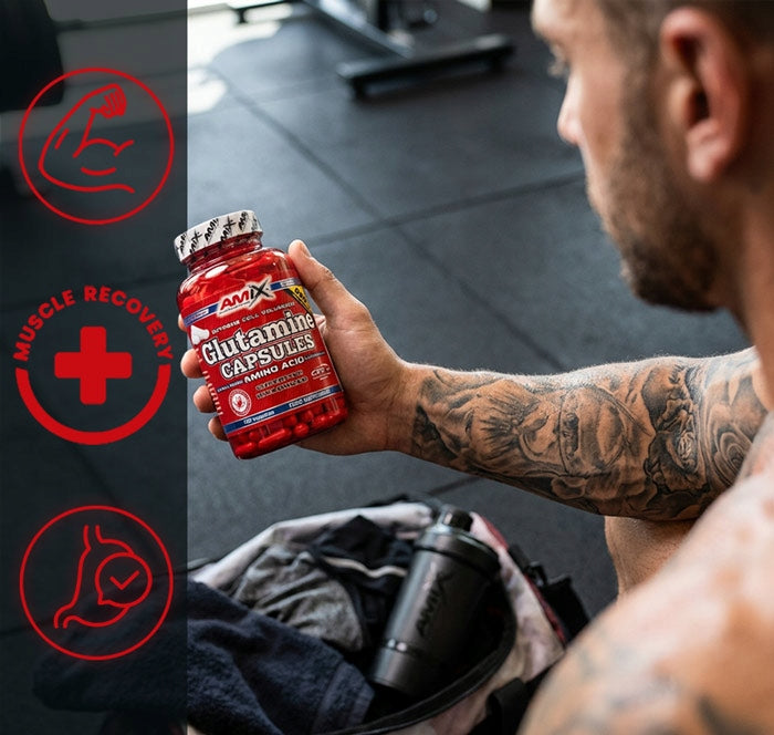 Glutamine 120 capsules L Glutamine 800 mg muscle recovery immunity Packaging status original