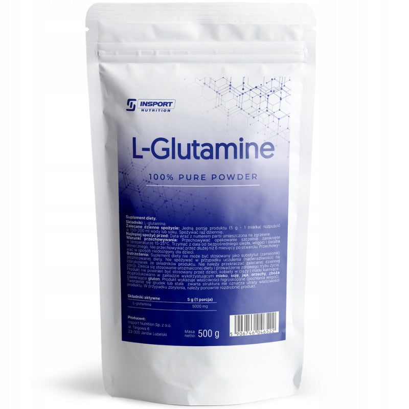 Glutamine Natural Powder 500 g Insport Nutrition without aspartame without sugar