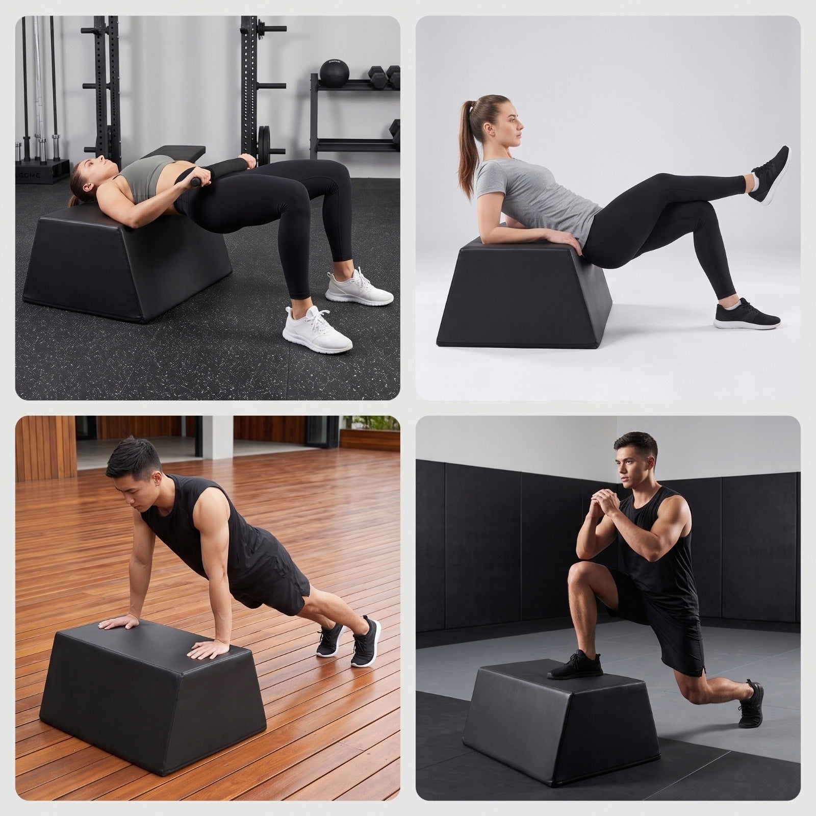 Glute Thrust Box High-Density Trapezoidal Wedge Box Removable Cover Brand no brand