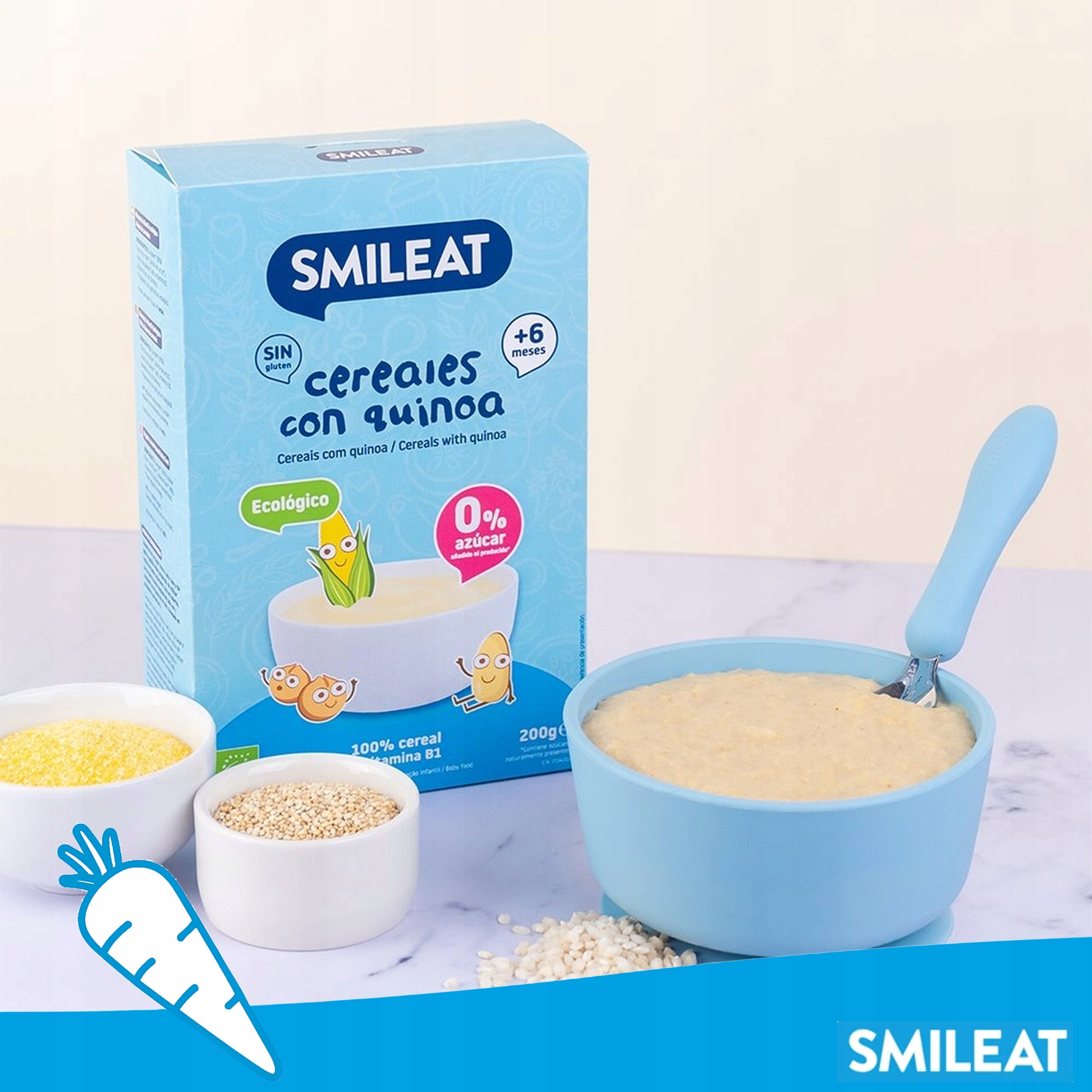 Gluten Free Porridge for Babies 200g Quinoa Rice SMILEAT BIO 6m+ EAN (GTIN) 8437017636175