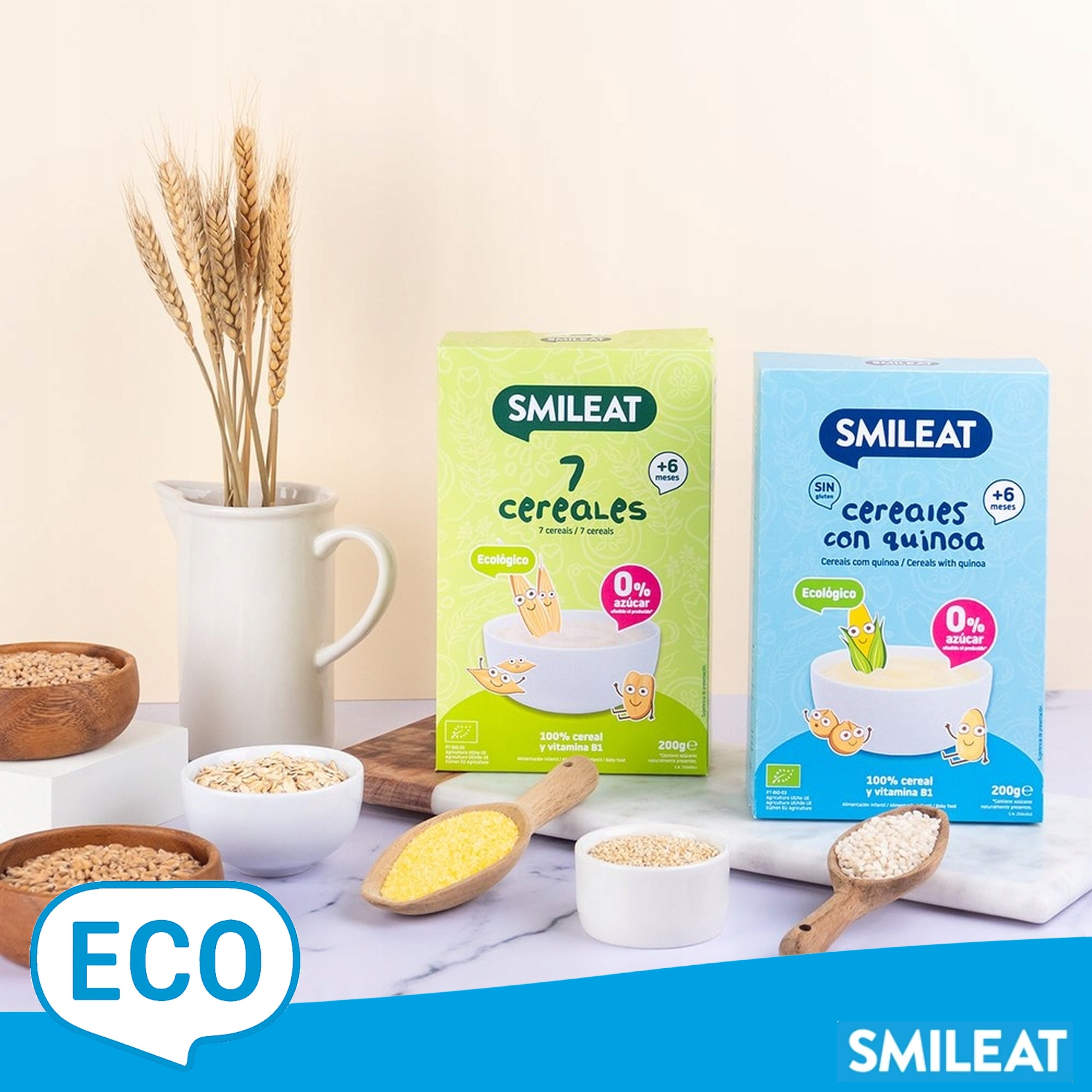 Gluten Free Porridge for Babies 200g Quinoa Rice SMILEAT BIO 6m+ Manufacturer code 8437017636175