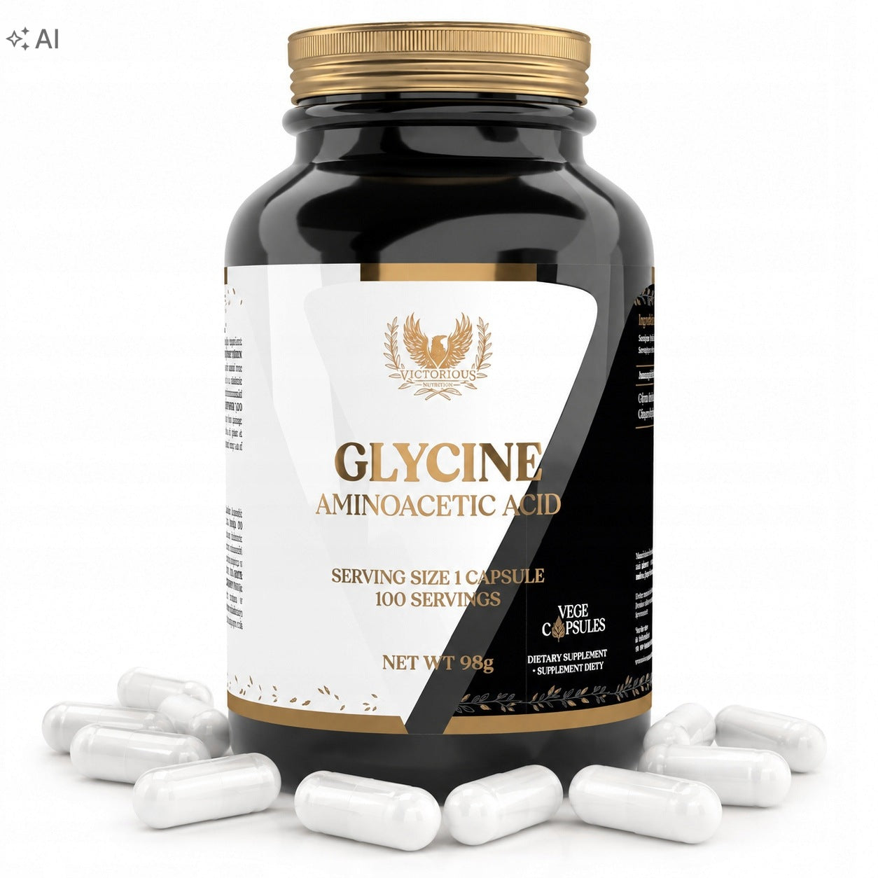 Glycine 100 capsules Glycine 850mg Sleep Stress Nervous System Victorious