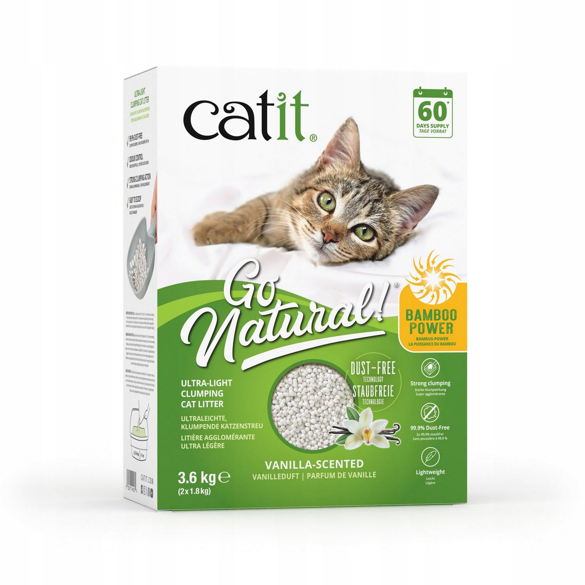 Go Natural Ultra-light, bamboo-based Nna litter, vanilla 3,6 kg