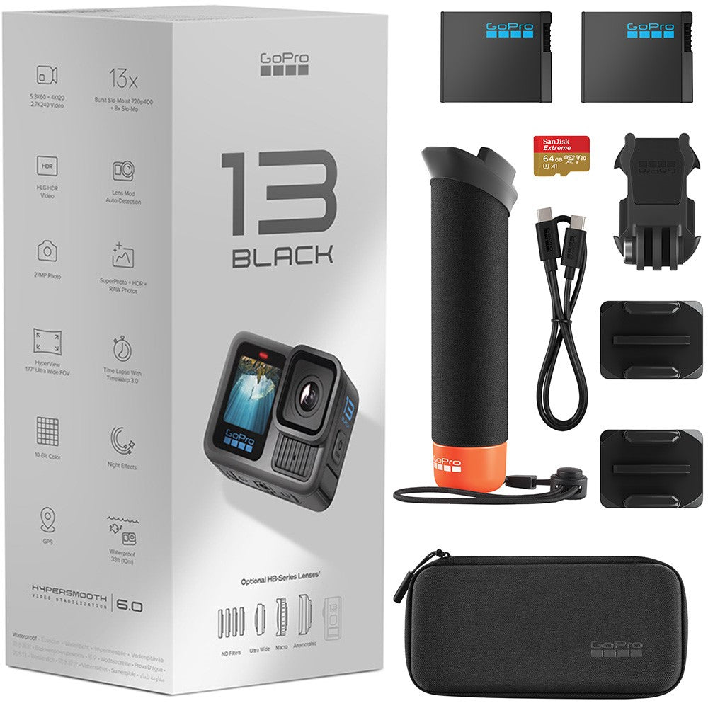 GoPro HERO 13 Black Accessory Hard Bundle Sports Camera