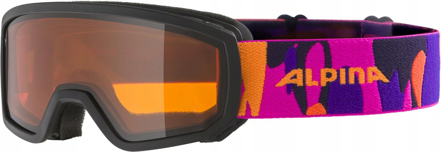 Skibrille Alpina Piney, schwarz/orange 