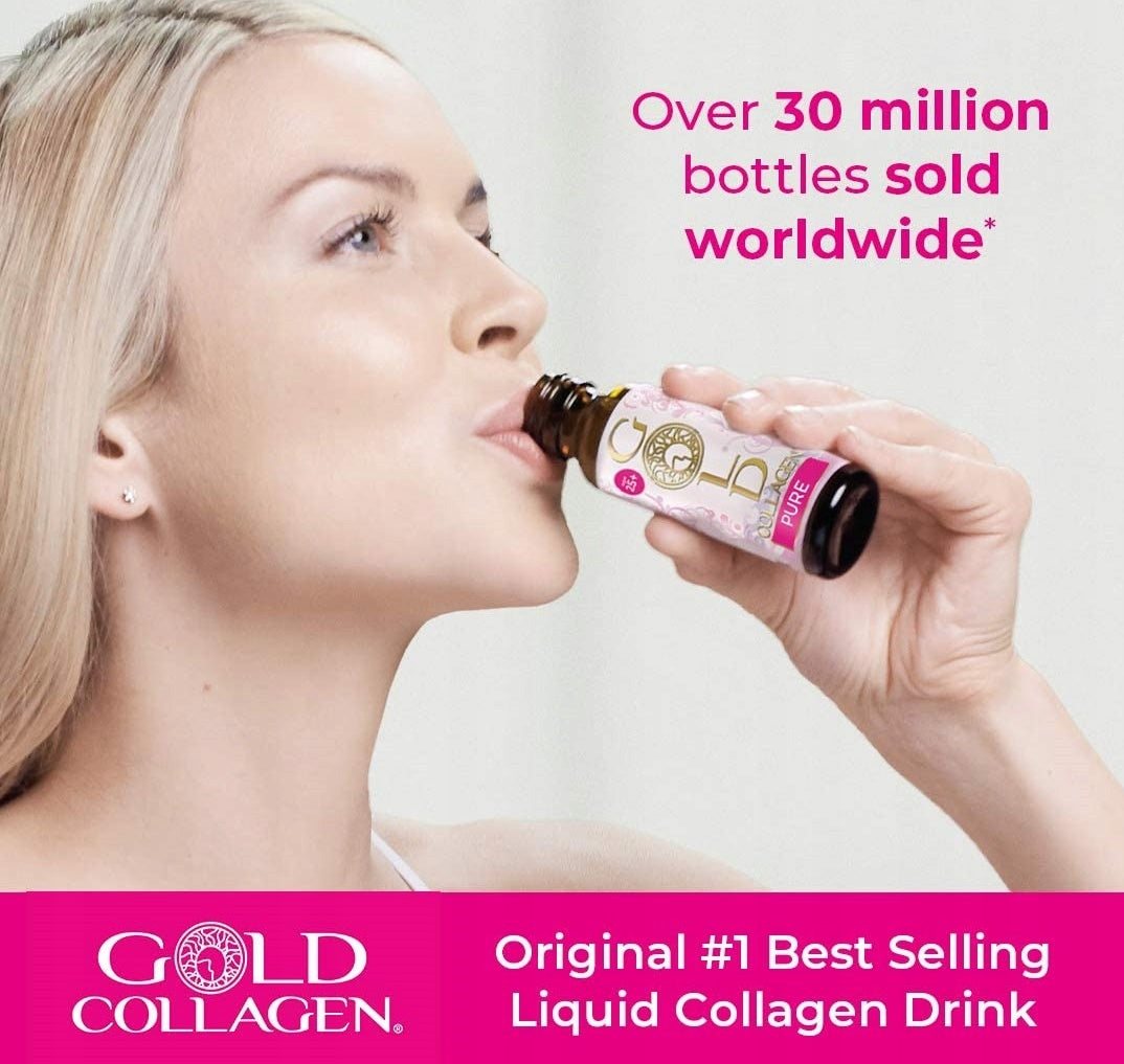 Gold Collagen Pure Drinking Fish Collagen, SUGAR FREE, GLUTEN FREE 2x1000ml Packaging status original