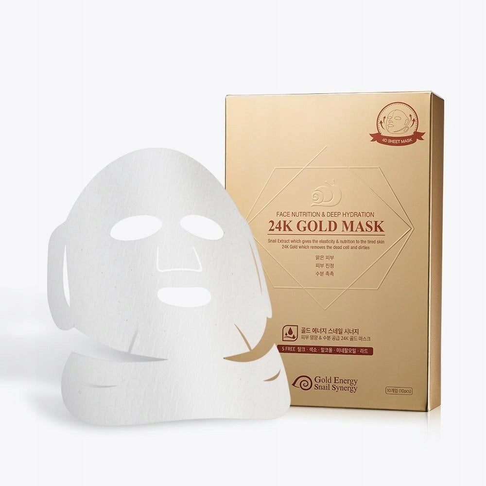 Nährende und feuchtigkeitsspendende Gesichtsmaske Gold Energy Snail Synergy Gesichtsernährung und tiefe Feuchtigkeitsversorgung 24-karätige Goldmaske, 33 ml 