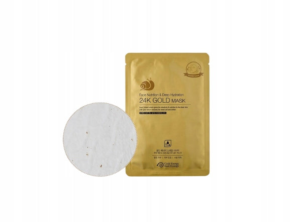 Nährende und feuchtigkeitsspendende Gesichtsmaske Gold Energy Snail Synergy Gesichtsernährung und tiefe Feuchtigkeitsversorgung 24-karätige Goldmaske, 33 ml 