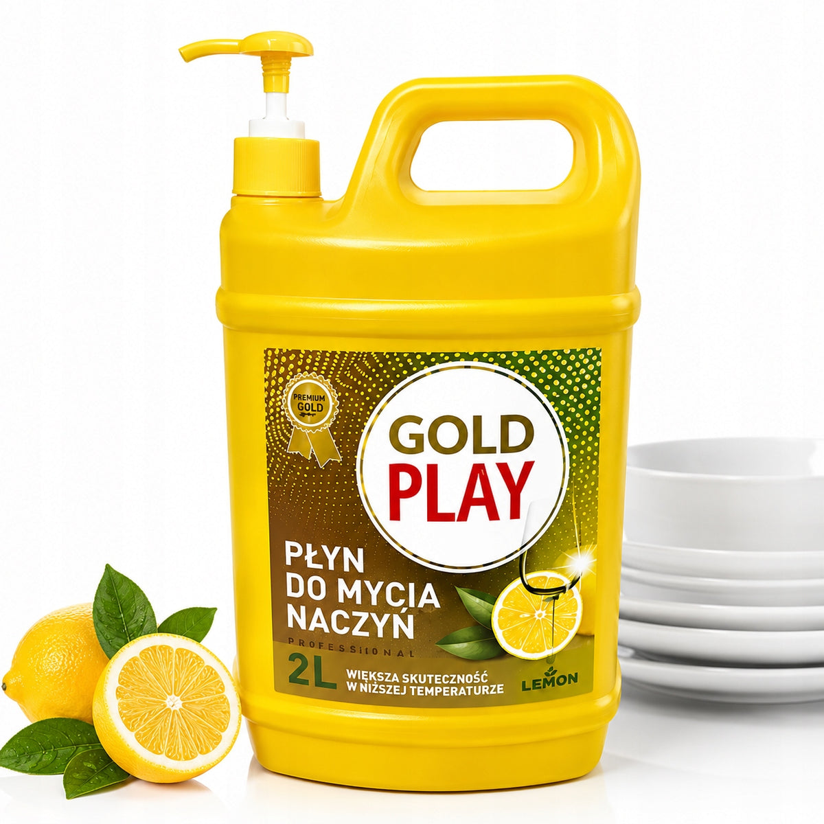 Gold Play Dishwashing Liquid Lemon 2L With Lemon Pump