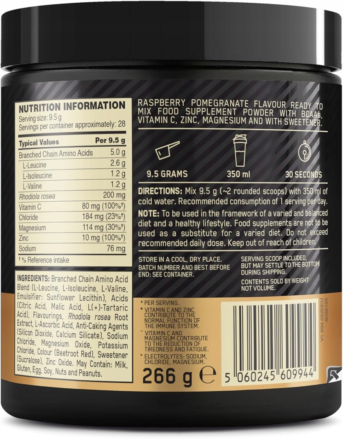 Gold Standard BCAA Optimum Nutrition 266 g raspberry EAN (GTIN) 5060245609944