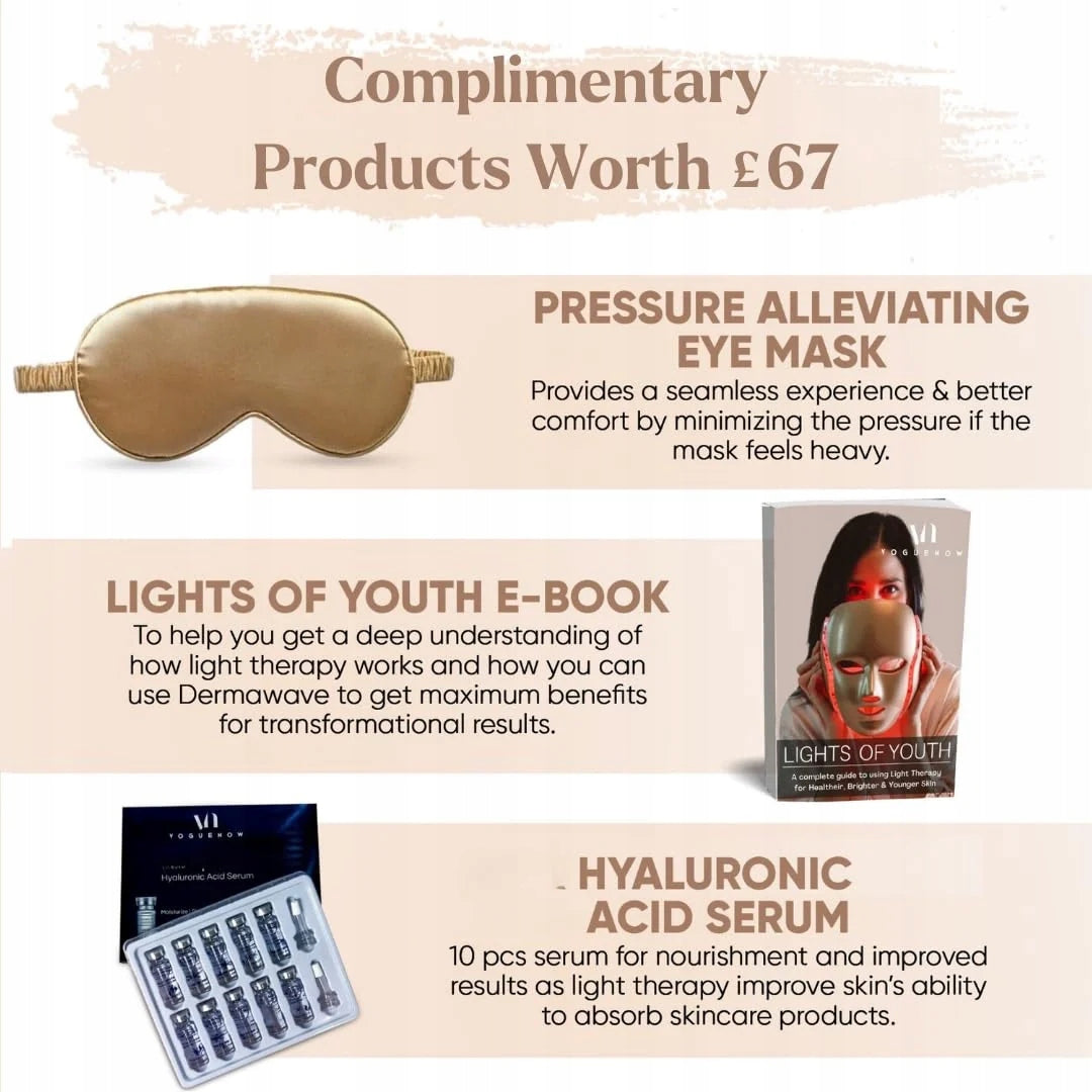 Gold VOGUENOW LED Mask 2in1 7 Colors Face Light Neck Photon Manufacturer code 12345
