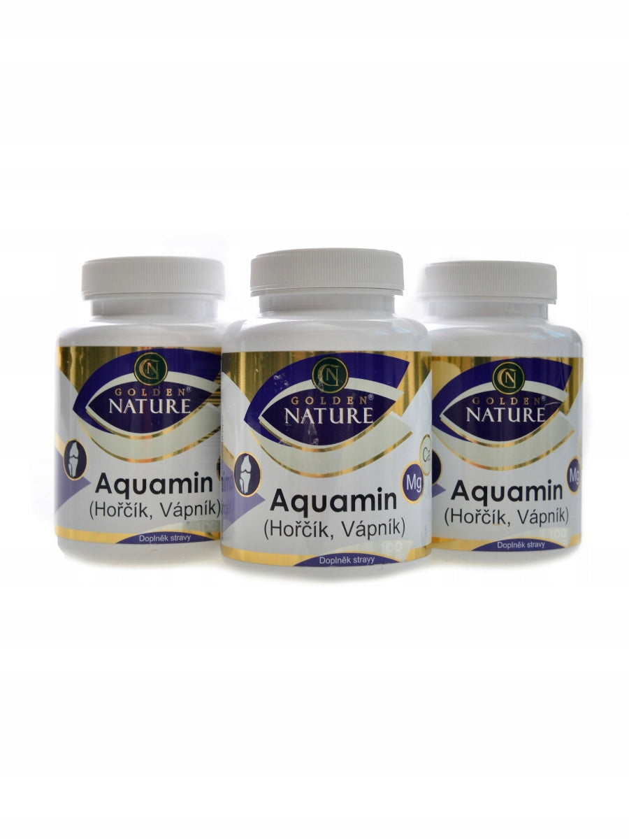 Golden nature Aquamin vápník + hořčík 3 x 100 kapslí economy pack
