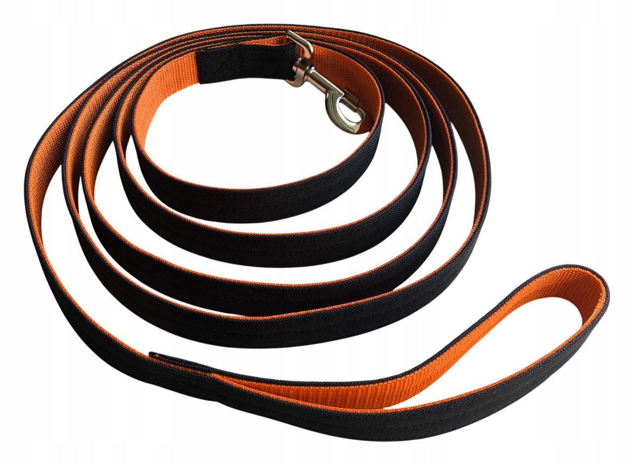 GoldenTail Dog Leash 3m Large Carabiner Orange Black Strong Maximum leash length 3 m