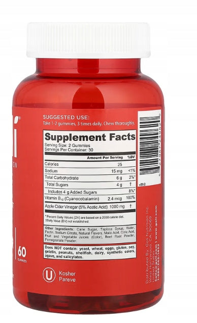 Goli Nutrition | Apple Cider Vinegar Gummies | 60 Gummies Packaging status original