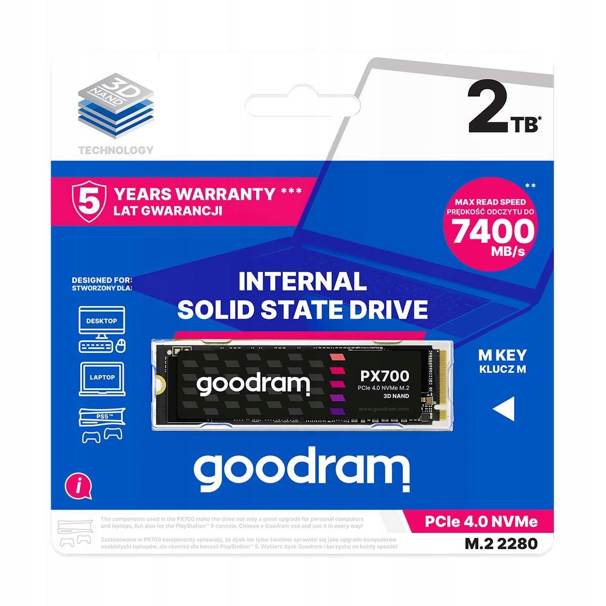 Goodram PX700 2 TB M.2 PCIe SSD Packaging status original