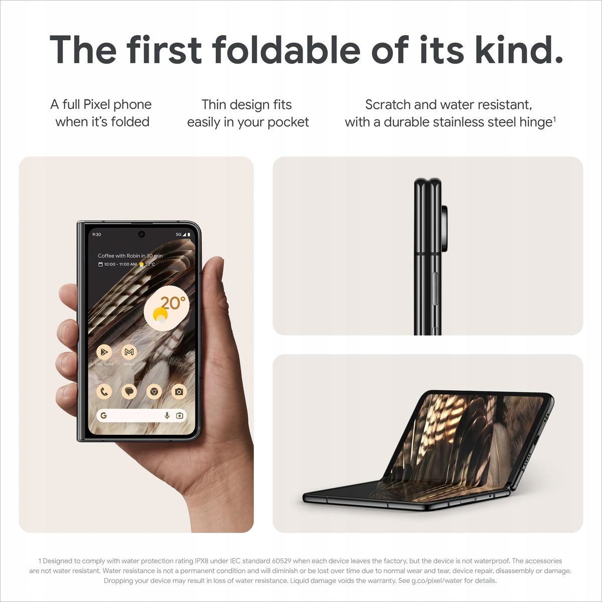 Google Pixel Fold - Unlocked Android 5G Smartphone with Telephoto Lens and Brand Google