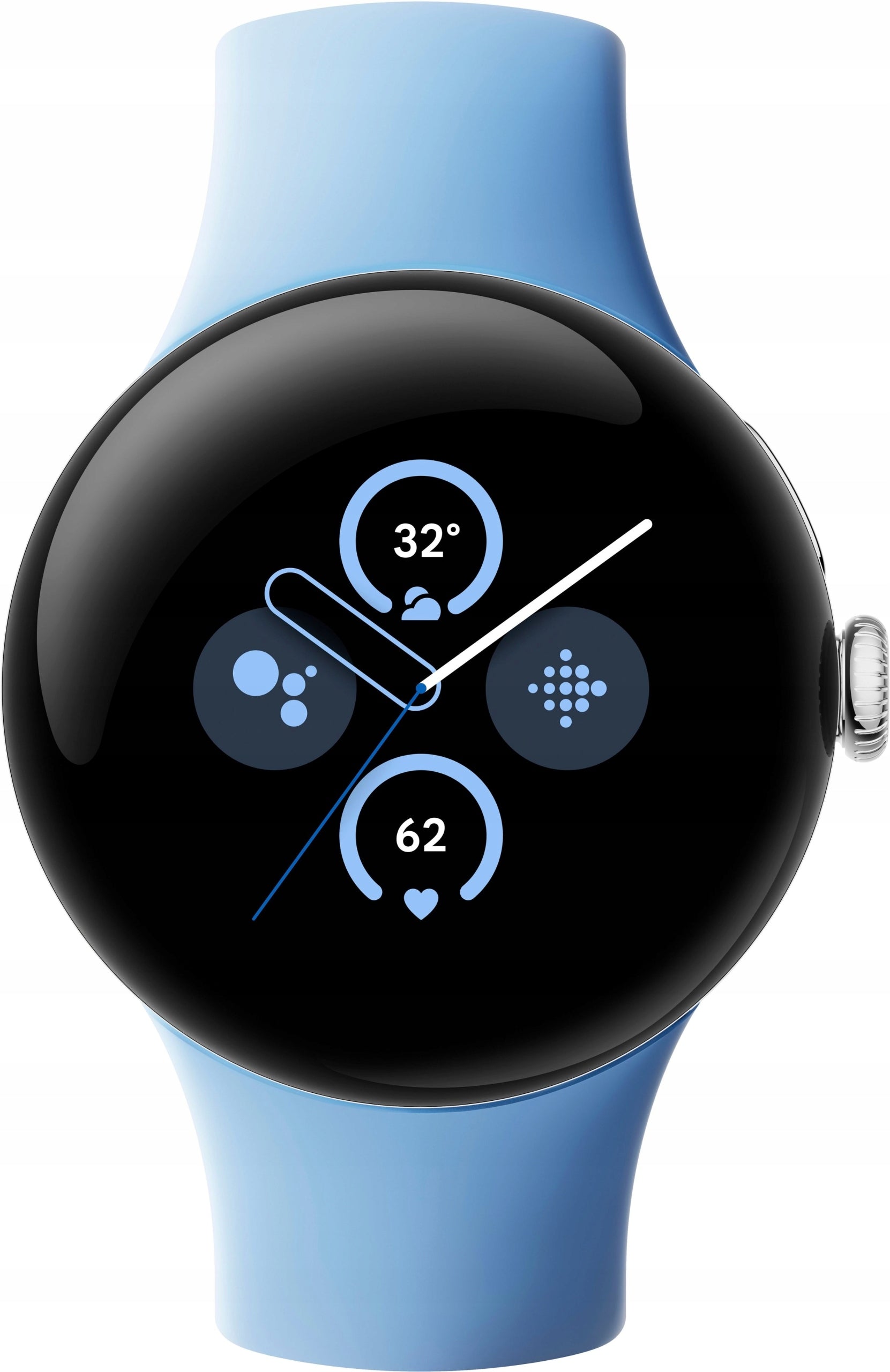 Google Pixel Watch 2, Silver/Bay Color blue