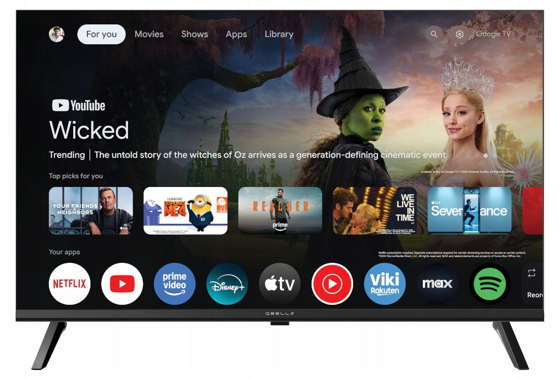 Google TV Q.Bell 32" QT320HGT Smart TV DVBT2 LED WiFi Frameless Packaging status original