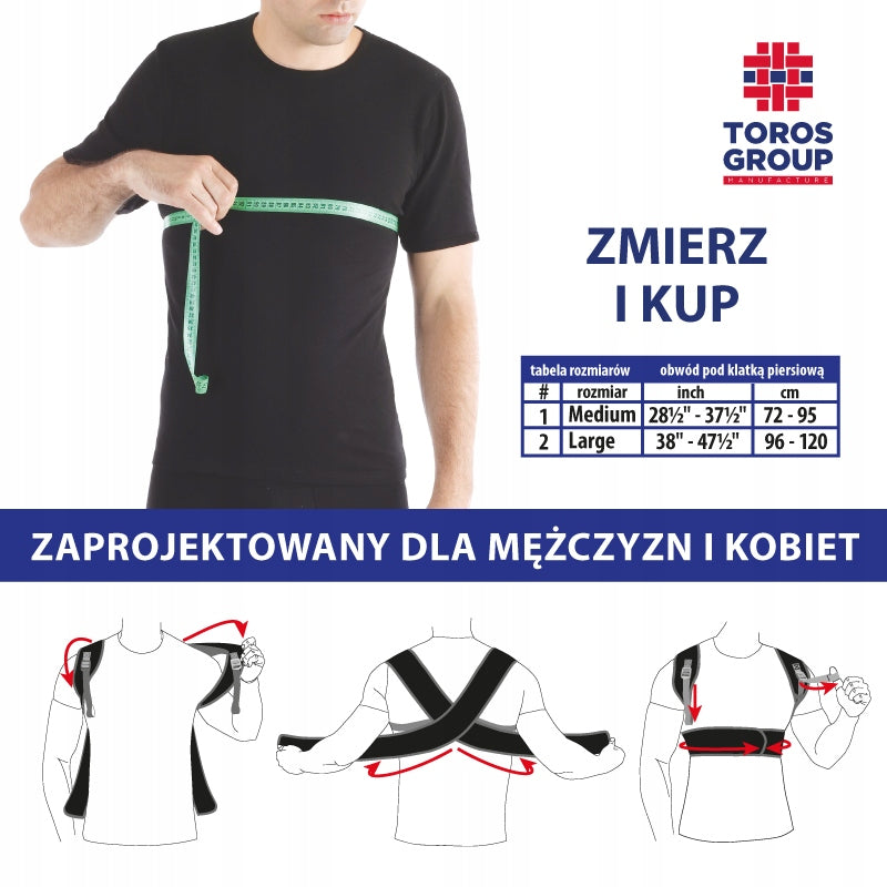 Neopreno korsetas laikysenos korekcijai TOROS-GROUP, 2 dydis