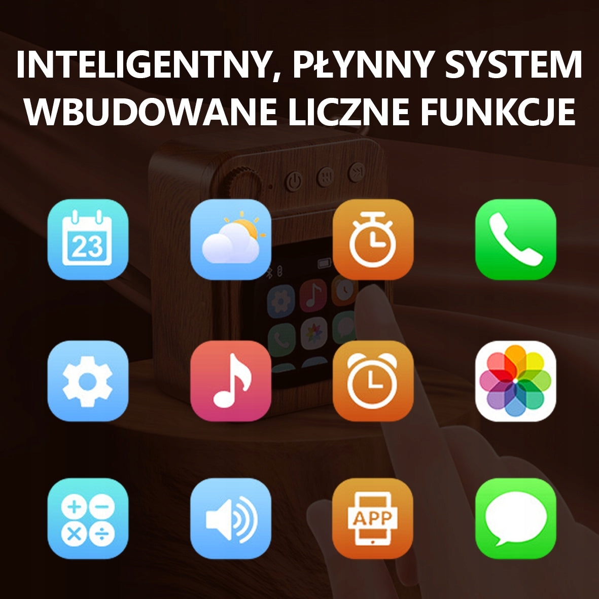 Głośnik Bluetooth 5.4 Retro Mini Drewniany z Kolorowym Ekranem Manufacturer code 123