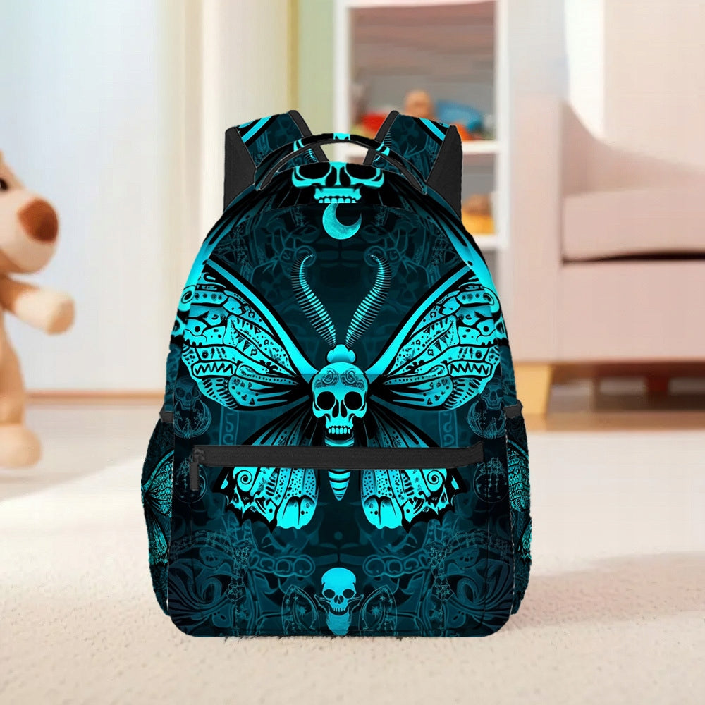 Gothic Death Moth Print Lightweight Backpack for Daily Travel